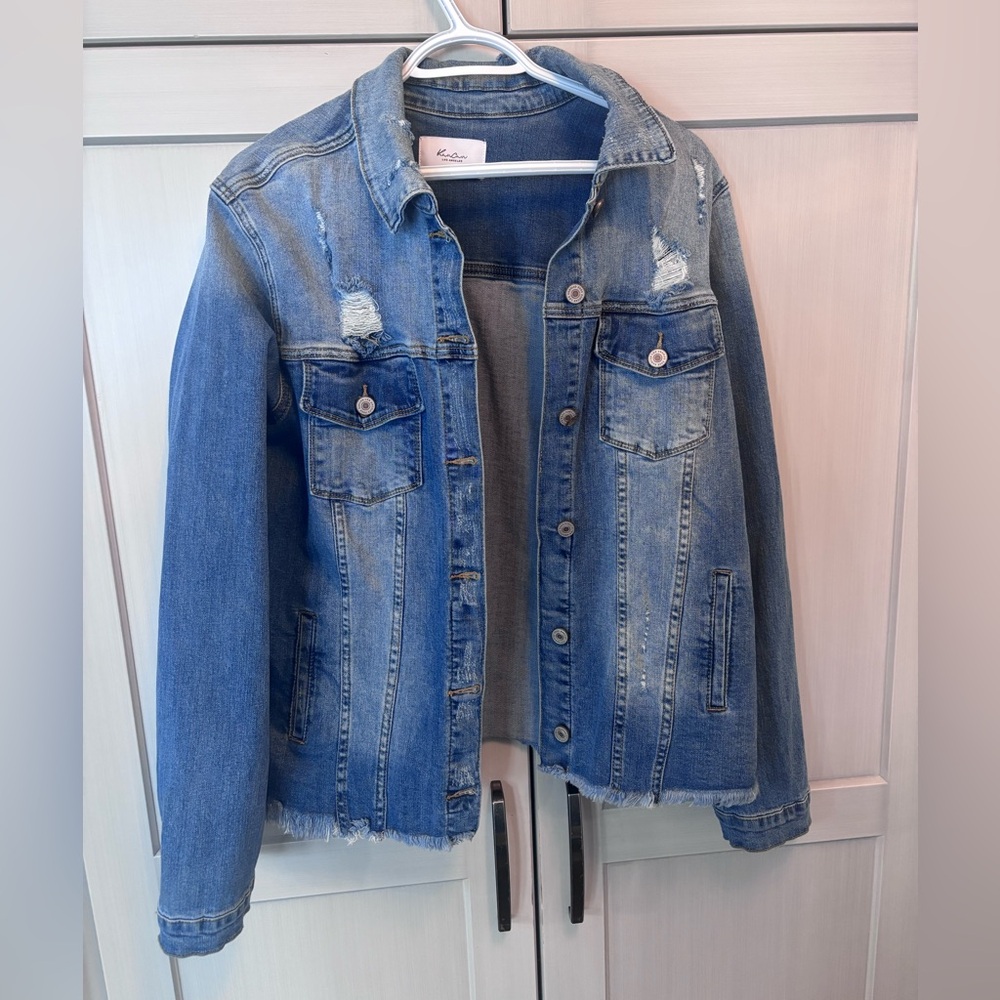KanCan Blue Distressed Jean Jacket